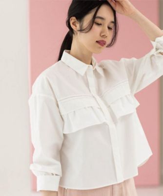 タックフリルシャツ【洗濯機OK】（2002604145） | OPAQUE