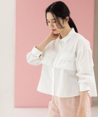 タックフリルシャツ【洗濯機OK】（2002604145） | OPAQUE