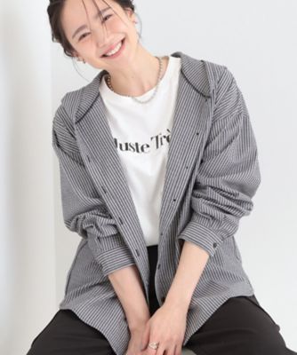 さらさ　新品　INella イネラ　ストライプ　シャツ　体型カバー STUDIOUS - さらさ様専用 新品 INella イネラ ストライプ シャツ 体型