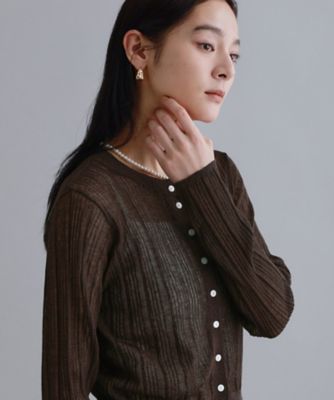 ＜OPAQUE.CLIP (Women)＞【ｅｓ】シアーランダムリブニットカーディガン【洗濯機ＯＫ／抗ピル】（２００２６０４３６９）