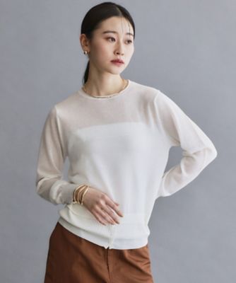 es】シアーレイヤードニット【洗濯機OK／抗ピル