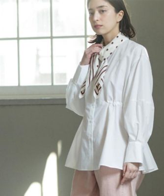 ＜OPAQUE.CLIP (Women)＞ストライプペプラムデザインブラウス【洗濯機ＯＫ】（２００２６０４３７１）