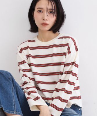 ＜OPAQUE.CLIP (Women)＞マルチボーダーニット【洗濯機ＯＫ】（２００２６０４３８１）