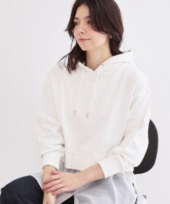 ＜OPAQUE.CLIP (Women)＞ショート裏毛フーディ【洗濯機ＯＫ】（２００２６０４３８７）