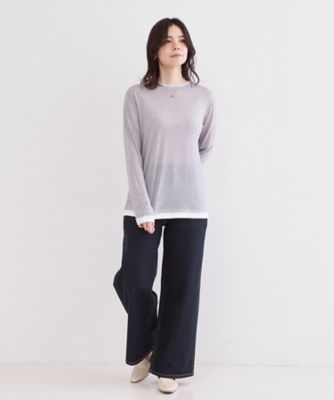 配色レイヤードロングスリーブTシャツ【洗える