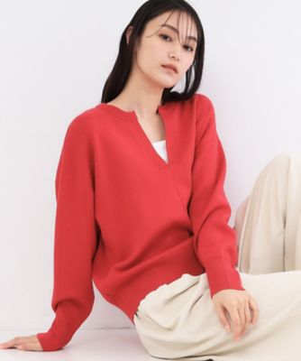 キーネックデザインニット【洗濯機OK】（2002604393