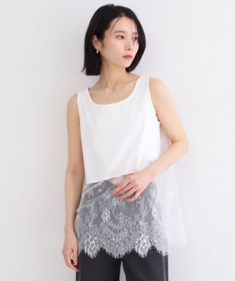 裾レースタンクトップ【洗濯機OK】（2002604396