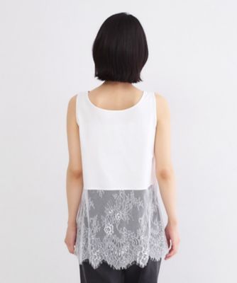裾レースタンクトップ【洗濯機OK】（2002604396