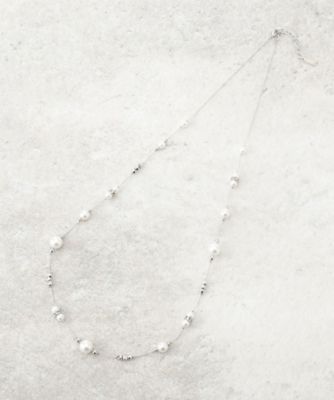 ロングパール調ネックレス／国産人工真珠／チェコ装飾／セレモニー