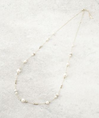 ＜COUP DE CHANCE (Women)＞ロングパール調ネックレス／国産人工真珠／チェコ装飾／セレモニー（２００２６０４４１９）