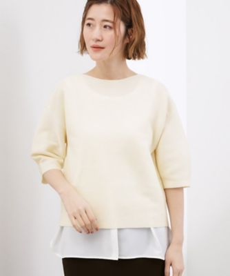 ＜GROVE (Women)＞【貴島明日香さん着用／洗濯機で洗える】レイヤードにもおすすめ、軽やかクロップドニット（２００２６０４４３９）