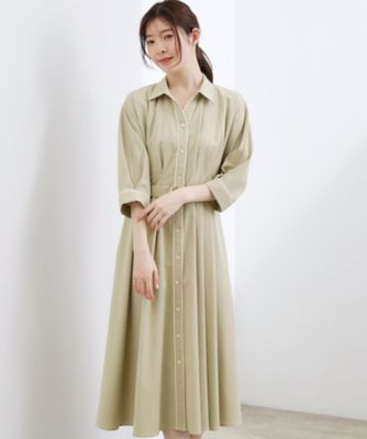 ＜GROVE (Women)＞【貴島明日香さん着用・美シルエット】ウエストタック配色ワンピース（２００２６０４４４１）