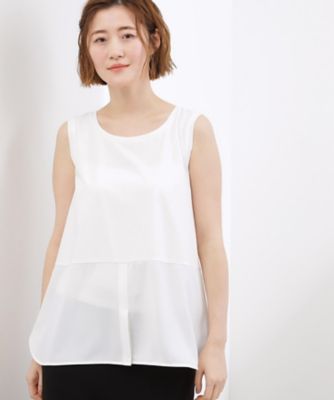 【ほぼ新品】Hyke25SSレイヤードタンクトップ　ホワイト 再入荷！【貴島明日香さん着用】裾レイヤードタンクトップ