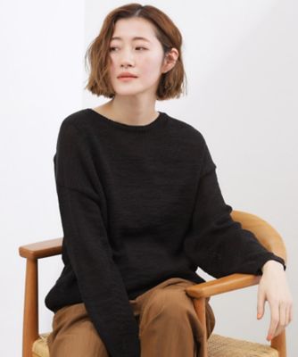 ＜GROVE (Women)＞【貴島明日香さん着用・大人のリラックススタイル】テープヤーン　ボートネックニット（２００２６０４４５０）