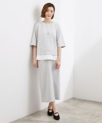 ＜GROVE (Women)＞【時短コーデ】シルキーポンチレイヤード風セットアップ（２００２６０４４５１）