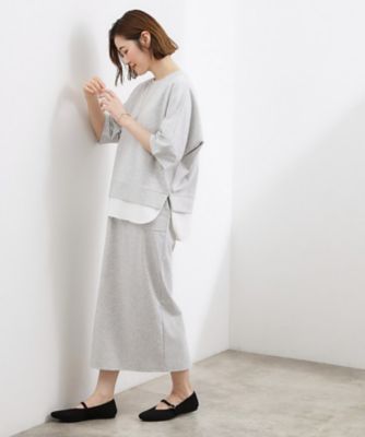時短コーデ】シルキーポンチレイヤード風セットアップ