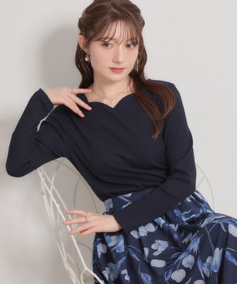 洗える】ハートネック テレコプルオーバー（2002604455