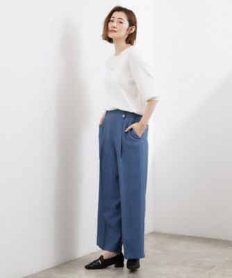 洗濯機OK】きちんと見えする、デニムライクワイドパンツ