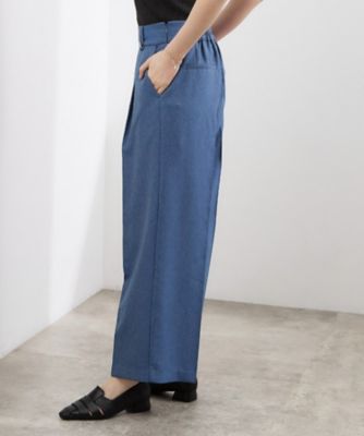 洗濯機OK】きちんと見えする、デニムライクワイドパンツ