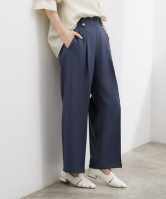 洗濯機OK】きちんと見えする、デニムライクワイドパンツ