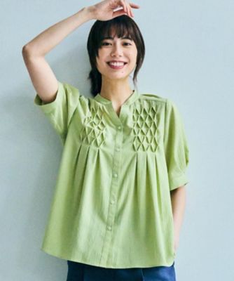 イタリヤ カットソー ブラウス 半袖 13 XL マルチカラー グリーン 緑 グリーン系 13号 レディースのシャツ・ブラウス | 三越伊勢丹