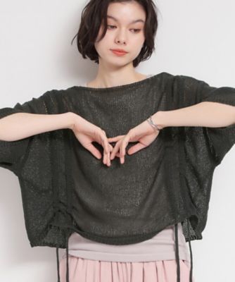 ＜THE SHOP TK (Women)＞軽やかなレイヤードスタイルに　ドロストメッシュニット（２００２６０４５７４）