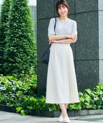 【yori】ソリッドバックフレアtee 美品　　ホワイト yori ソリッドバックフレアTee 【公式通販】