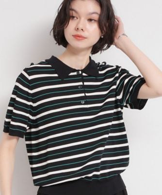 ＜THE SHOP TK (Women)＞【ひんやり／アンチピリング／ＵＶ】１枚で主役になる　ボーダーポロニット（２００２６０４５７７）