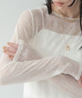 ＜GALLEST (Women)＞【２ＷＡＹ】スリットレースプルオーバー（２００２６０４９６７）