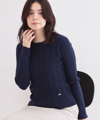 ケーブル編みニット【洗濯機OK】（2002605056） | OPAQUE