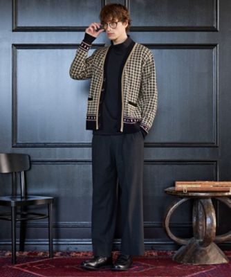 BOWLER HAT LABEL】ジオメトリック柄カーディガン