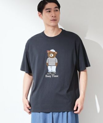 クマ サガラ刺繍 半袖Tシャツ 【洗濯機OK】（2002605132