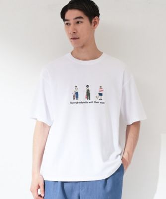 刺繍×ロゴ 鹿の子 半袖Tシャツ 【洗濯機OK】（2002605133