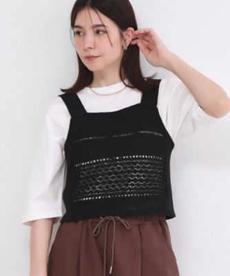 ＜OPAQUE.CLIP (Women)＞テープヤーンビスチェニット【洗濯機ＯＫ／抗ピル】（２００２６０５２９０）