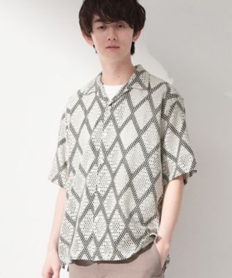 ＜THE SHOP TK (Men)＞アーガイル柄　レース半袖シャツ　洗濯機ＯＫ（２００２６０５３８８）