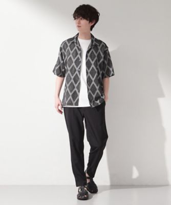 50's BRENTLEY Sports Wear アーガイル柄半袖シャツ アーガイル柄 レース半袖シャツ 洗濯機OK（2002605388