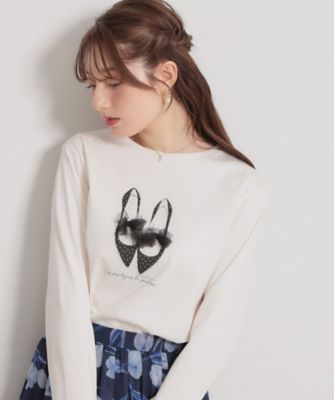 ＜COUTURE BROOCH (Women)＞【綿１００％・洗える】パリジェンヌ　プリントＴシャツ（２００２６０６５１１）