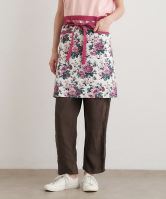 ＜LAURA ASHLEY＞エレンボロー　ローズ柄　カフェエプロン（２００２６０６７３２）