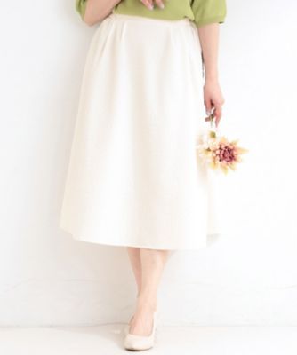 ＜SHOO LA RUE (Women)＞【洗濯機可／Ｓ－ＬＬ】上品なお花柄ジャカード　フレアスカート（２００２６０７０３１）