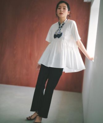 ＜OPAQUE.CLIP (Women)＞ペプラムドッキングカットソー【洗濯機ＯＫ】（２００２６０７０３４）