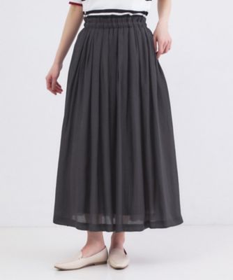 ＜OPAQUE.CLIP (Women)＞シャイニーオーガンジー　タックフレアスカート（２００２６０７０７６）