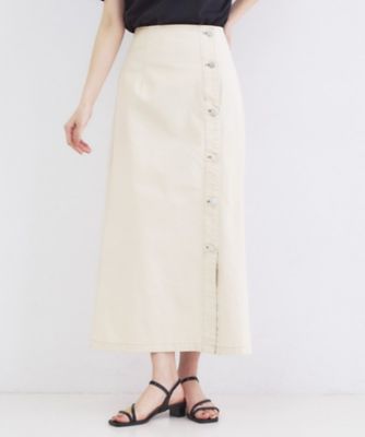 ＜OPAQUE.CLIP (Women)＞ボタンデザインナロースカート【洗濯機ＯＫ】（２００２６０７０７９）