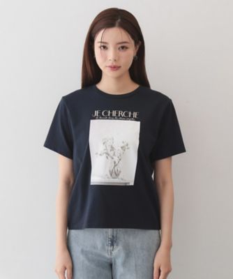 UV】フラワープリントTシャツ≪洗濯機OK／接触冷感