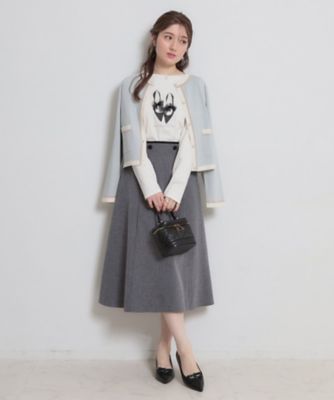 新品タグ付き　ebure サマーツイード　スカート 洗える・通勤】リネンライク サマーツイード スカート