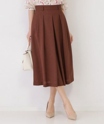 ＜COUP DE CHANCE (Women)＞【手洗い可／日本製】タックフレアスカート（２００２６０７５８０）