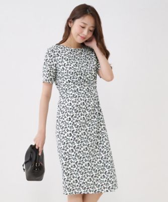 ＜COUP DE CHANCE (Women)＞【手洗い可／日本製】タック入タイトワンピース（２００２６０７５８４）