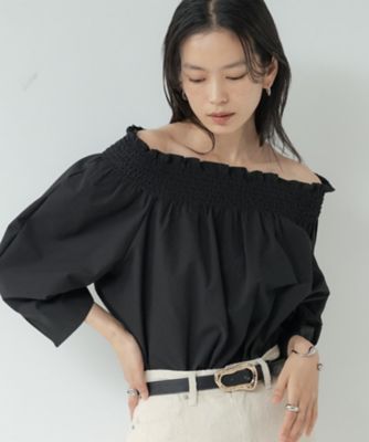 美品♡マカフィー黒オフショルブラウス ペプラムシルエットオフショルブラウス(ブラウス)｜トップス｜Mila