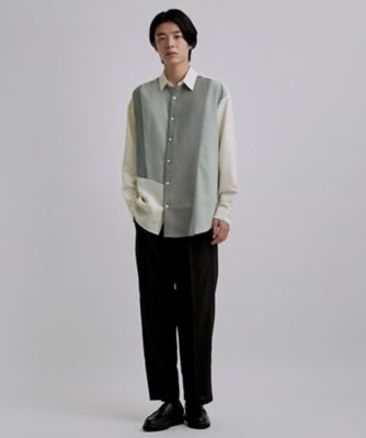 Y2K D&G ダンガリー切替シャツ ダメージ加工 バックデザイン M相当