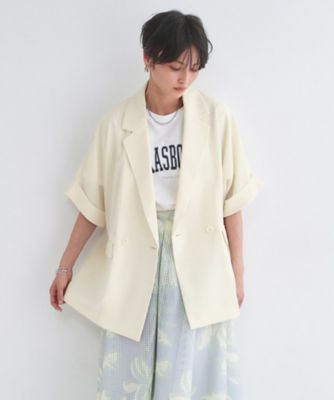 ＜OPAQUE.CLIP (Women)＞【接触冷感】リネンライクテーラードジャケット《吸水速乾／防シワ／洗濯機ＯＫ》（２００２６０７９２２）