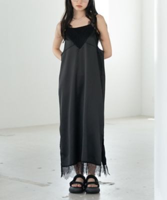 レースサテンキャミドレス（2002608083） | GALLEST (Women